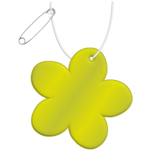 Attache réfléchissante promotionnelle fleur Jaune néon